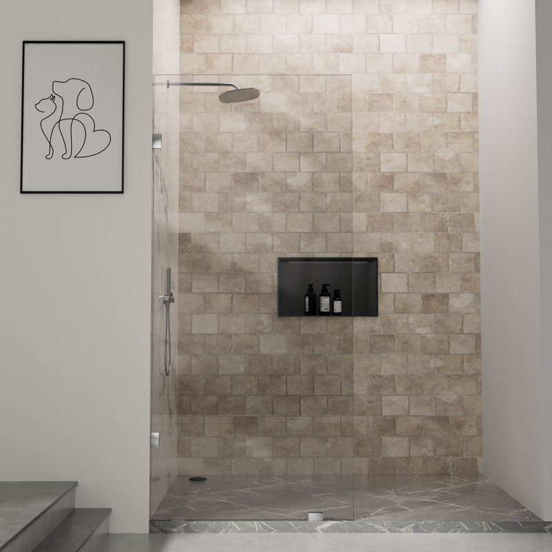 Mortix Easyclean Fixed Shower Panel - Quickmount Shower Screen, 10Mm(3/8'') Tempered Glass (30"W Ã—78"H), Brushed Nickel