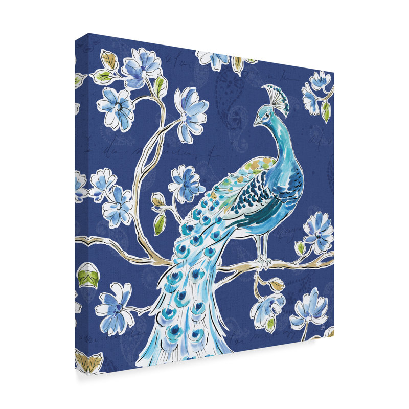 « peacock allegory iv blue », impression sur toile tendue, H 18 po x l 18 po x P 2 po