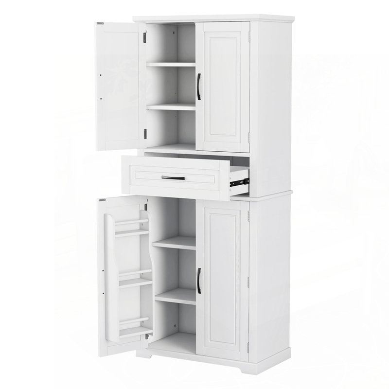 Versatile Bathroom Storage Cabinet with Advanced Features, White