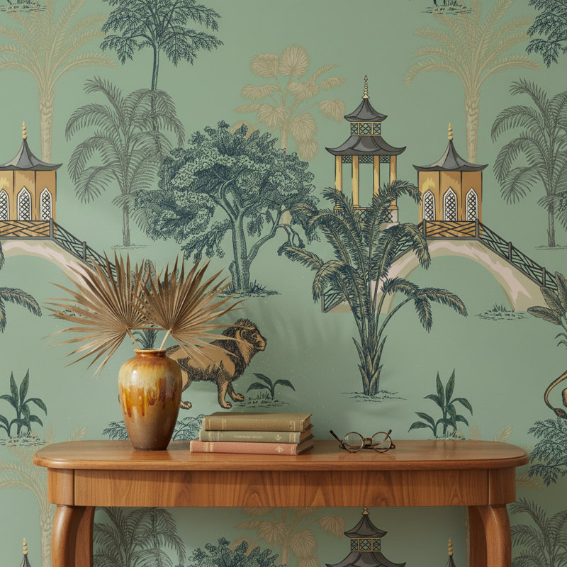 Toile, papier peint décoratif exotique rétro