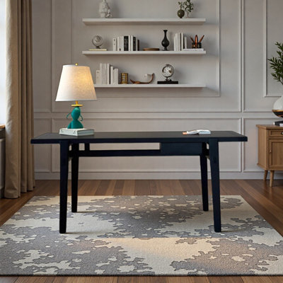 Bureau d'écriture rectangulaire en bois de frêne noir