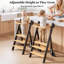  Marchepied pliable pré-assemblé pour tout-petit - Tour debout avec barrière de sécurité, hauteur réglable et pieds anti-basculement-1566164879