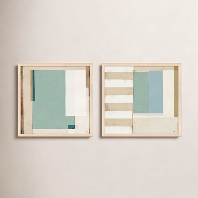 City Scape Aqua 2-Piece Print Set