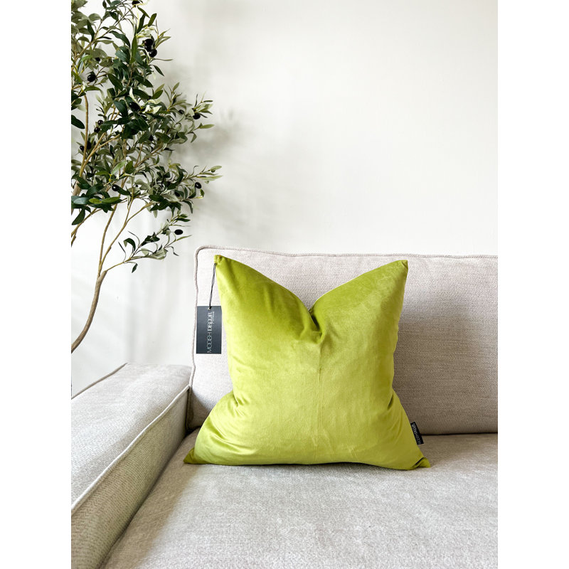 Velvet Pillow Cover, Key Lime, 18" x 18"