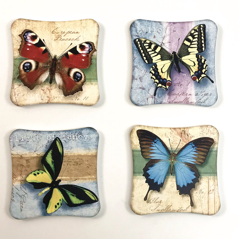 Sous-verre papillon