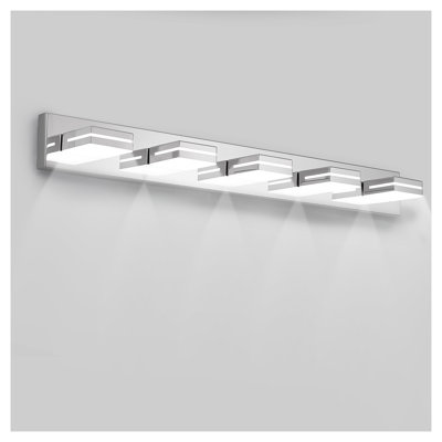 Applique murale moderne pour salle de bain à DEL à 5 lumières pour salle de bain Modern Chrome