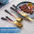 20-Pieces Gold Stainless Steel Black Red Handle Flatware Set