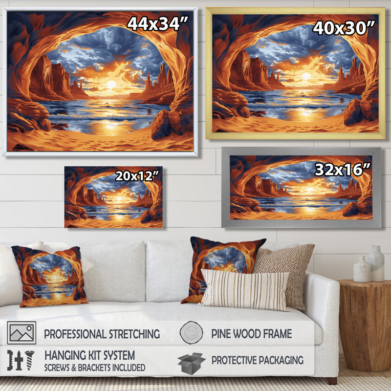 Markaysia - Canyon Wall Art Living Room, H 12 po x l 20 po x P 1 po, Toile tendue