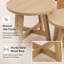 Ensemble de tables basses 2 pièces avec finition grain de bois naturel; présente des supports en forme de X et une conception empilable - une table d'appoint minimaliste et polyvalente qui convient aux salons, aux chambres à coucher ou aux balcons.
