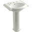 Devonshire Ceramic 25" Pedestal Bathroom Sink with Overflow-730811353-705519543