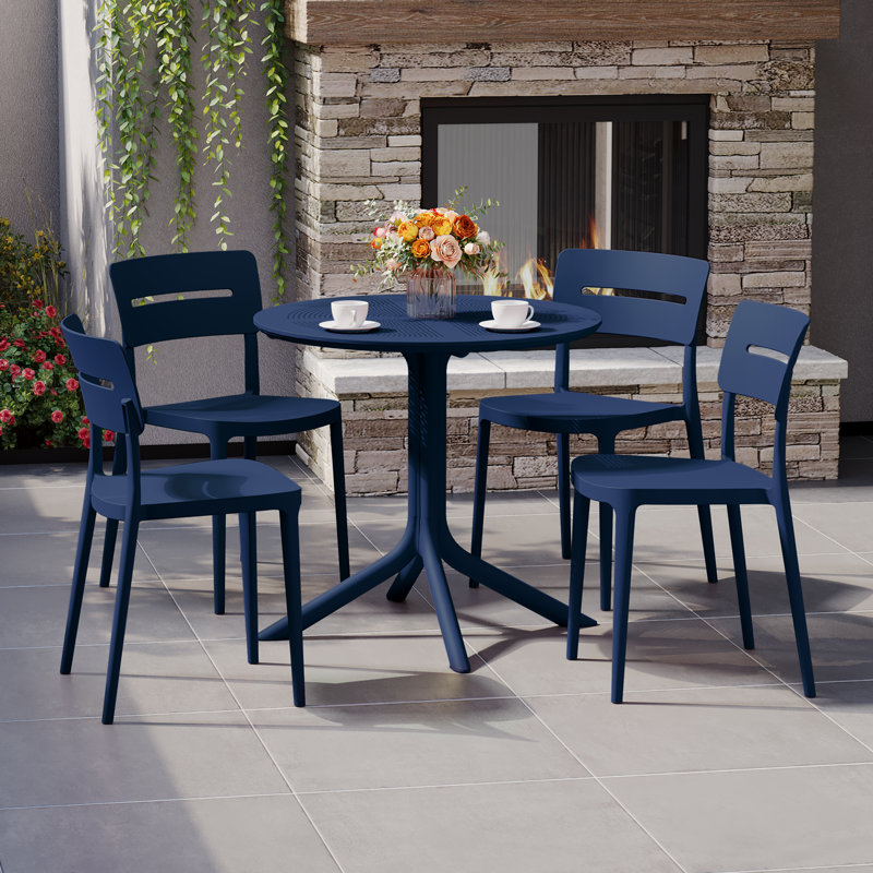Ensemble repas extérieur pour 4 personnes, Bleu