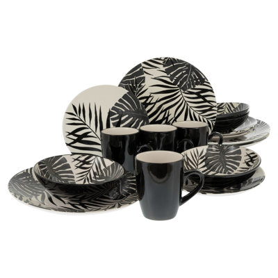 TROPICANA Stoneware Dinnerware Set 16 Piece - Service for 4