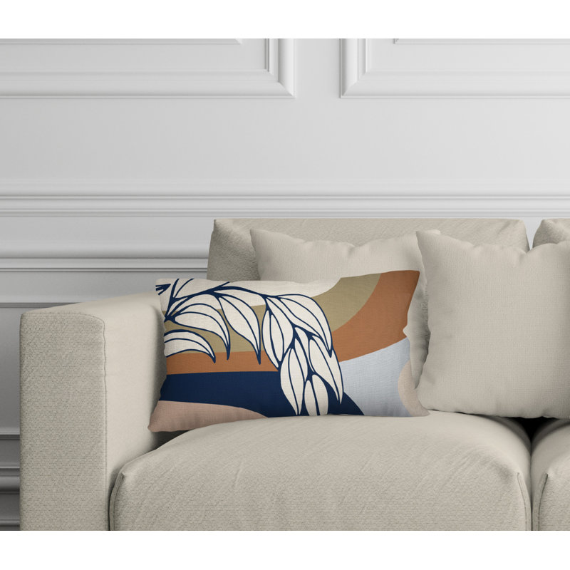 Outdoor Reversible Throw Pillow, Navy Blue