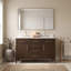 Meuble-lavabo double 55 po avec comptoir en granite blanc Calacatta