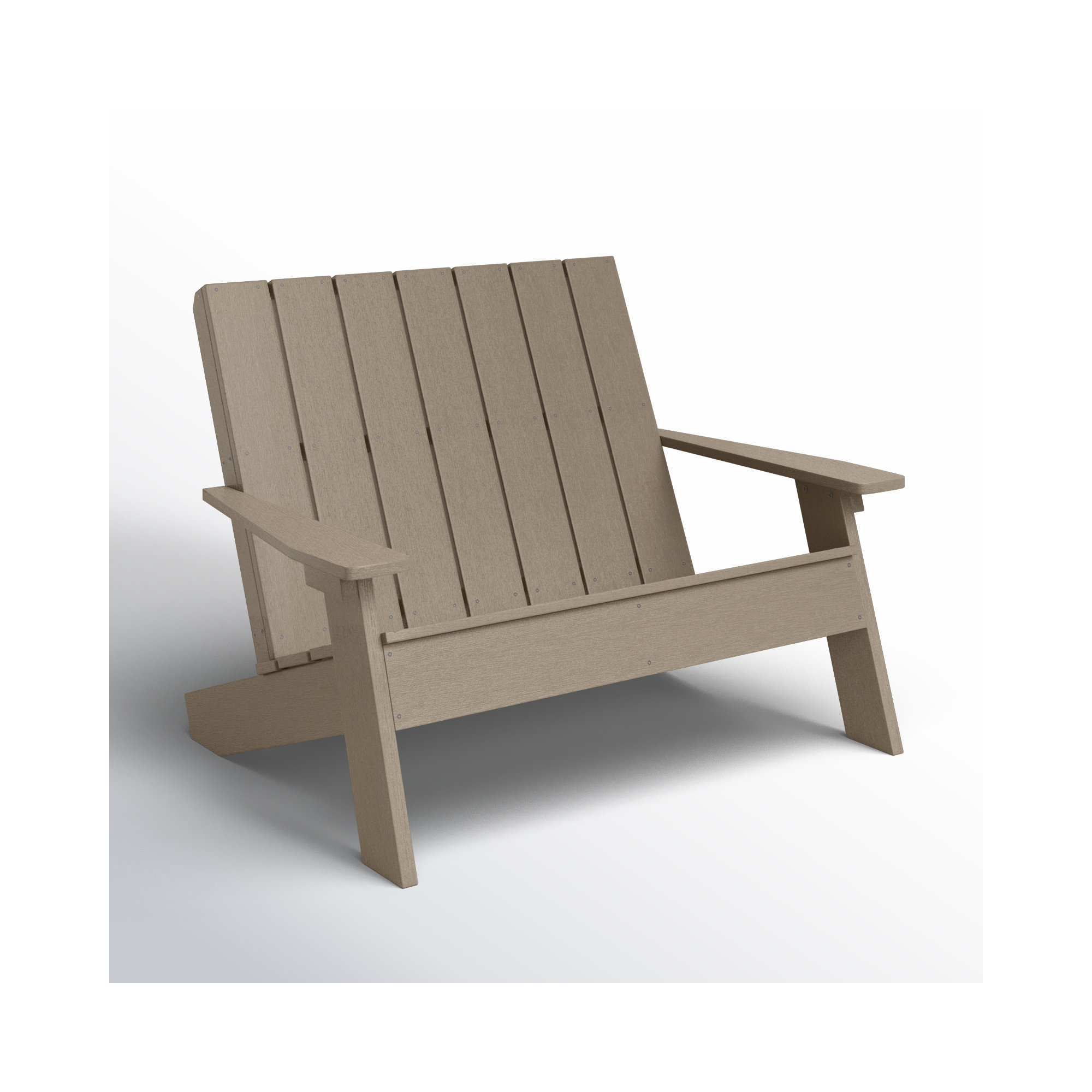 Byrnes Recycled Plastic Double Adirondack Loveseat, Woodland Brown