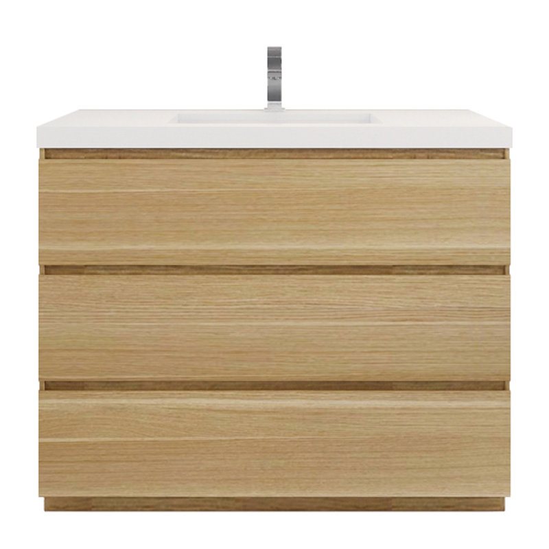Ensemble de meuble-lavabo simple 42 po Ayele, Chêne blanc