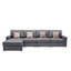 Canapé modulaire réversible 4 pièces en tissu de lin avec coussins et pieds interchangeables Modern Canapé-927400246