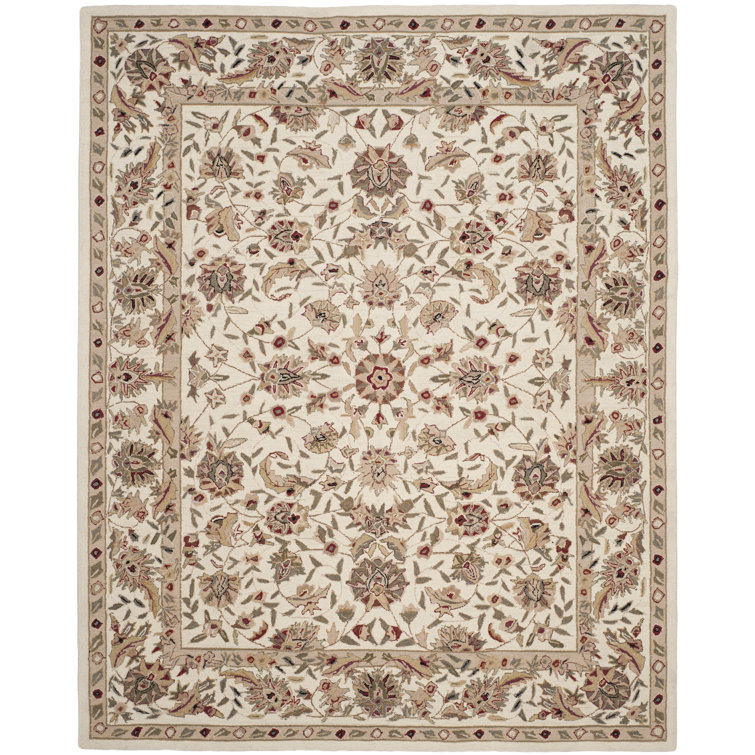 Hollander Oriental Handmade Looped Wool Ivory Area Rug