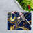 Blue and Gold Abstract Pattern Glass Art Print Featuring Alcohol Ink Design on a Tempered Glass-Like Background Ideal for Modern Home Decor-114446676