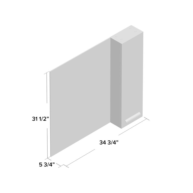 Armoire à pharmacie sans cadre à fixation en surface avec 3 tablettes Antiochos, Noir, H 31,5 po x l 34,76 po x P 5,75 po