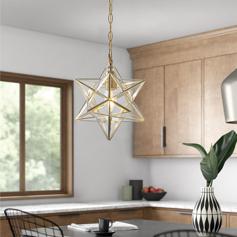 Luminaire suspendu géométrique simple à 1 lumière, Noir