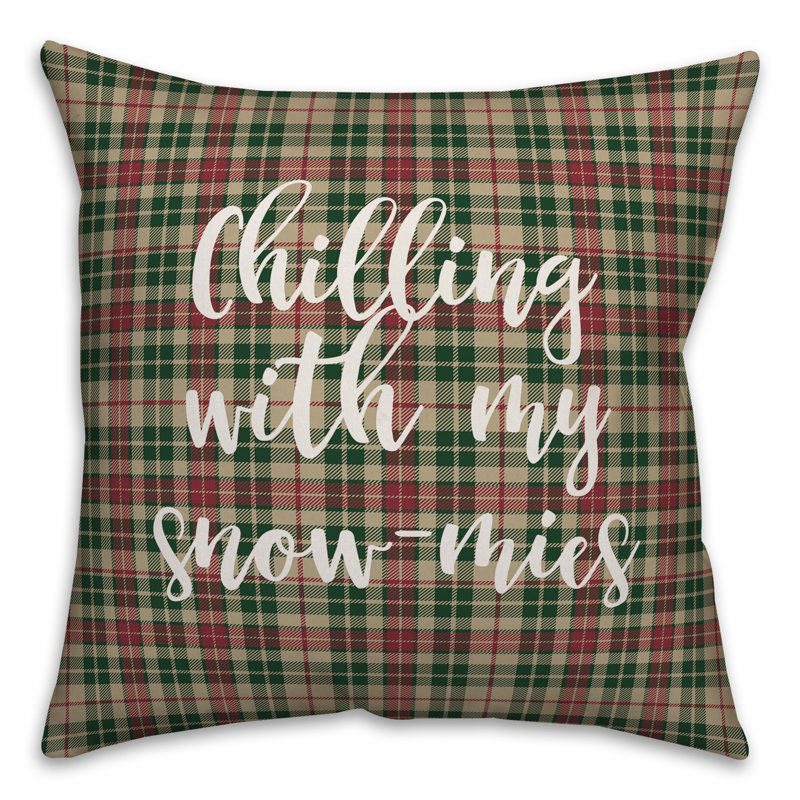  Coussin Snowmies in Tartan, Housse de coussin