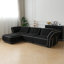 Upholstered 128.36" Boucle Slipcovered Flared Arm Sectional Sofa With Ottoman-888276956