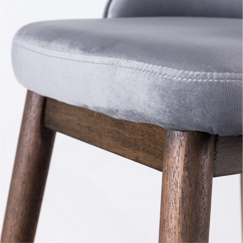 Ensemble de 2 tabourets à oreilles à hauteur de comptoir rembourrés en tissu, Gris