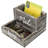 Rustic Torched Wood Mail Holder And Key Organizer Entryway Storage Tray With Cursive Mail And Keys Word Design