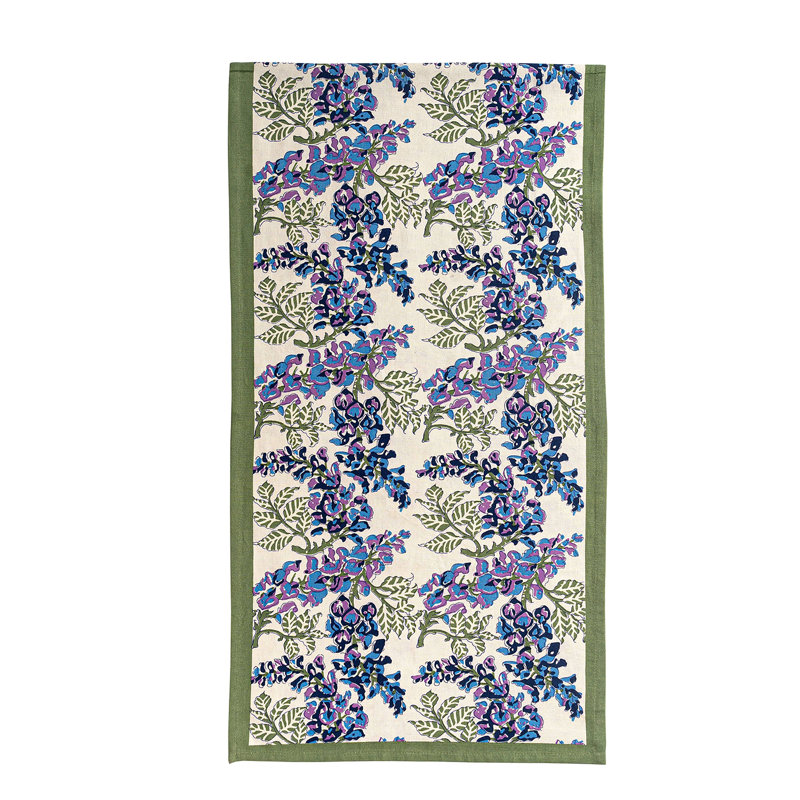 Chemin de table rectangulaire Kappa, 72 po x 16 po, Bleu / Vert