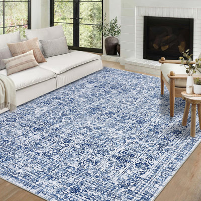 Abstract Machine Printed Area Rug