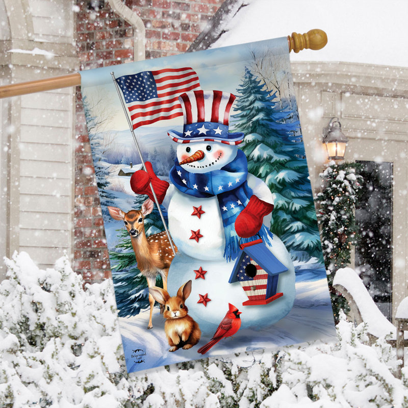 Drapeau américain «Snowman House»