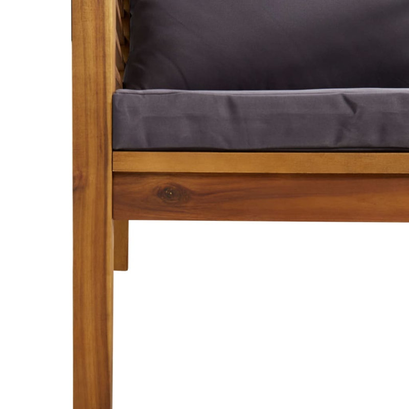 Chaise de patio avec coussins Sumika, Gris foncé