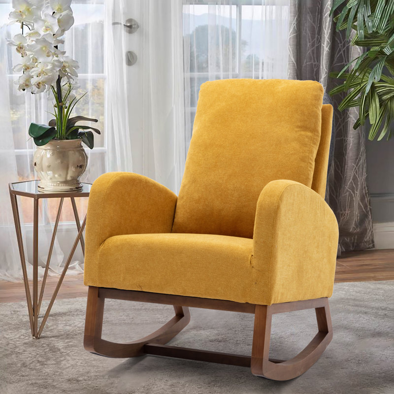 Chaise berçante Carriana, Jaune