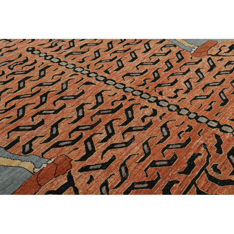 Burano Hand Knotted Wool Animal Print Area Rug, Rectangle 8' x 10'