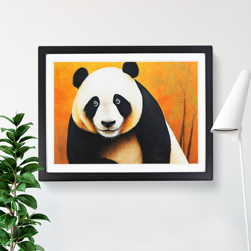 Adorable Panda - Single Picture Frame Print, Black Framed, 34cm H x 46cm W x 2cm D