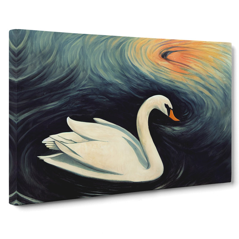 Showstopping Swan - Wrapped Canvas, 40cm H x 60cm W x 3cm D