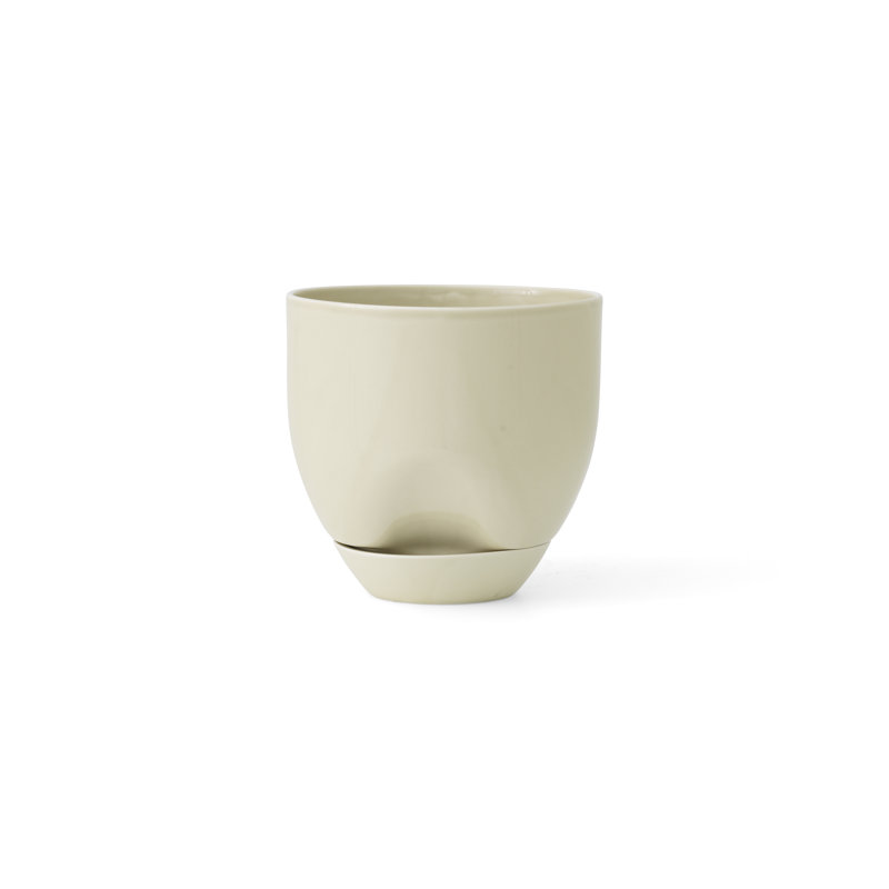 Meira Ceramic Planter, 7.8" H x 7.8" W x 7.8" D, Ashen