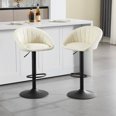 Swivel Upholstered Adjustable Height Bar Stool