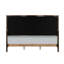 Lit gris très grand en tissu gris - conception moderne avec structure en bois, maison de revêtement confortable et pratique