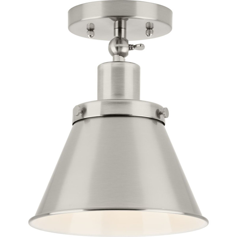Hinton Steel Semi Flush Mount, Brushed Nickel, Brushed Nickel