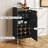 38" Modern Fluted Bar Cabinet, Small Liquor Cabinet with Wine Rack & Glass Holder-129109609