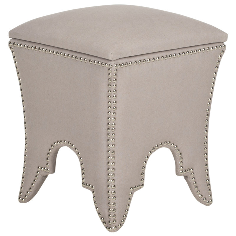 Harleysville 16.1cm Wide Square Solid Colour Ottoman with Storage, Taupe