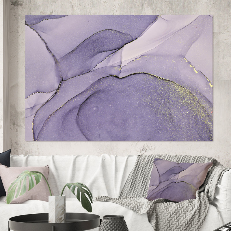 «Mauve et gris», impression sur toile, Toile tendue, H 40 po x l 60 po x P 1,5 po