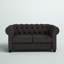 Causeuse Chesterfield à accoudoirs roulés 61 po Leite-1296468075