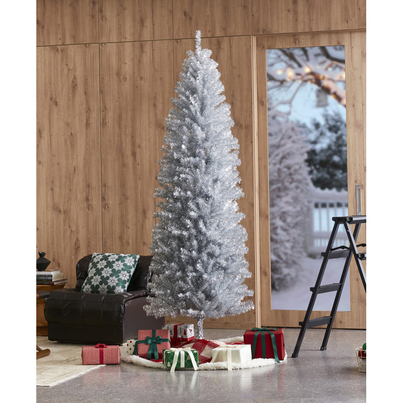 Silver 7.5' Pine Christmas Tree