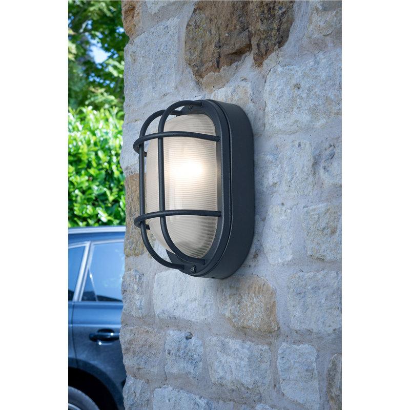 1 - Bulb Outdoor Bulkhead Light, Black