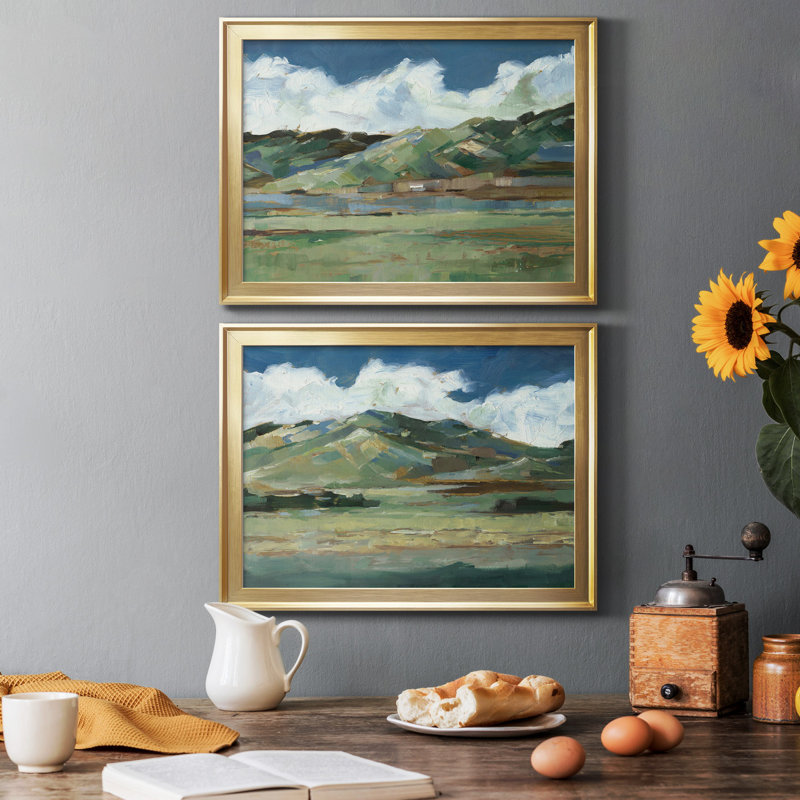 Western Sky I - ensemble de 2 reproductions de cadres photo, Doré, H 22,5 po x l 30,5 po
