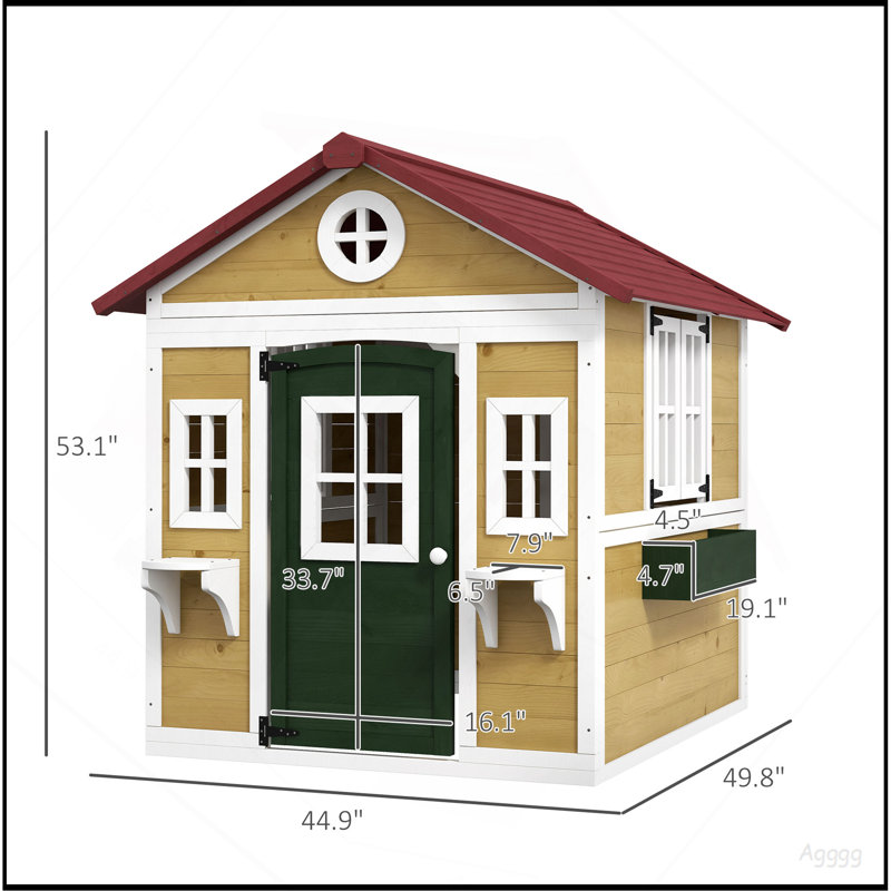 Maison de jeu en bois pour tout-petits, chalet extérieur pour enfants