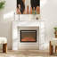 Modern Fireplace Mantel, Freestanding Fireplace Surround for Electric Fireplaces, 44.7" W x 40" H White